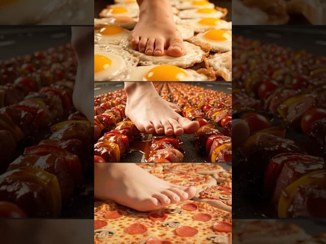 Fried Eggs, Kebabs & Pizzas thumbnail foot on food