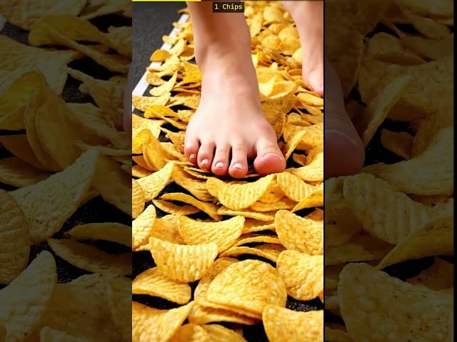 Chips thumbnail foot on food