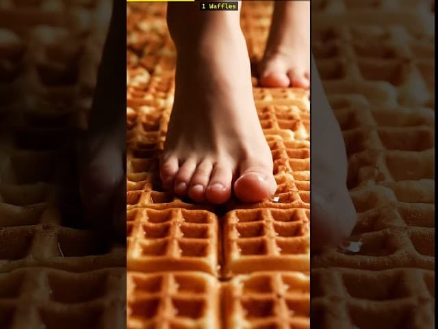 Waffles thumbnail foot on food