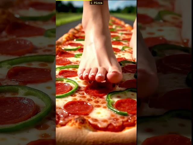 Pepperoni Pizza thumbnail foot on food