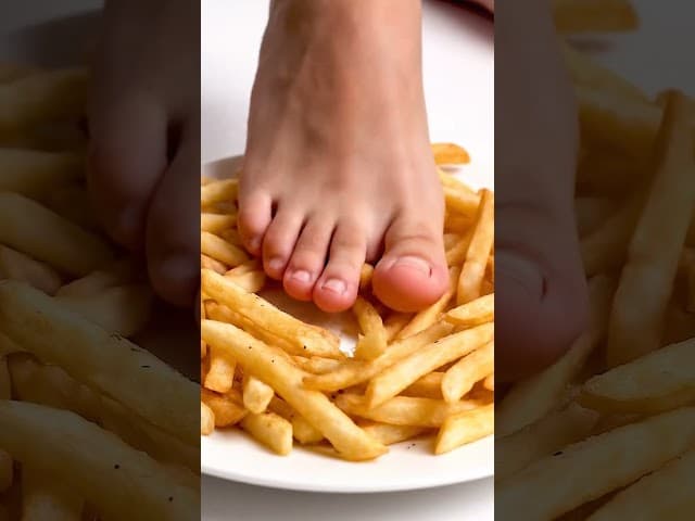French Fries thumbnail foot on food