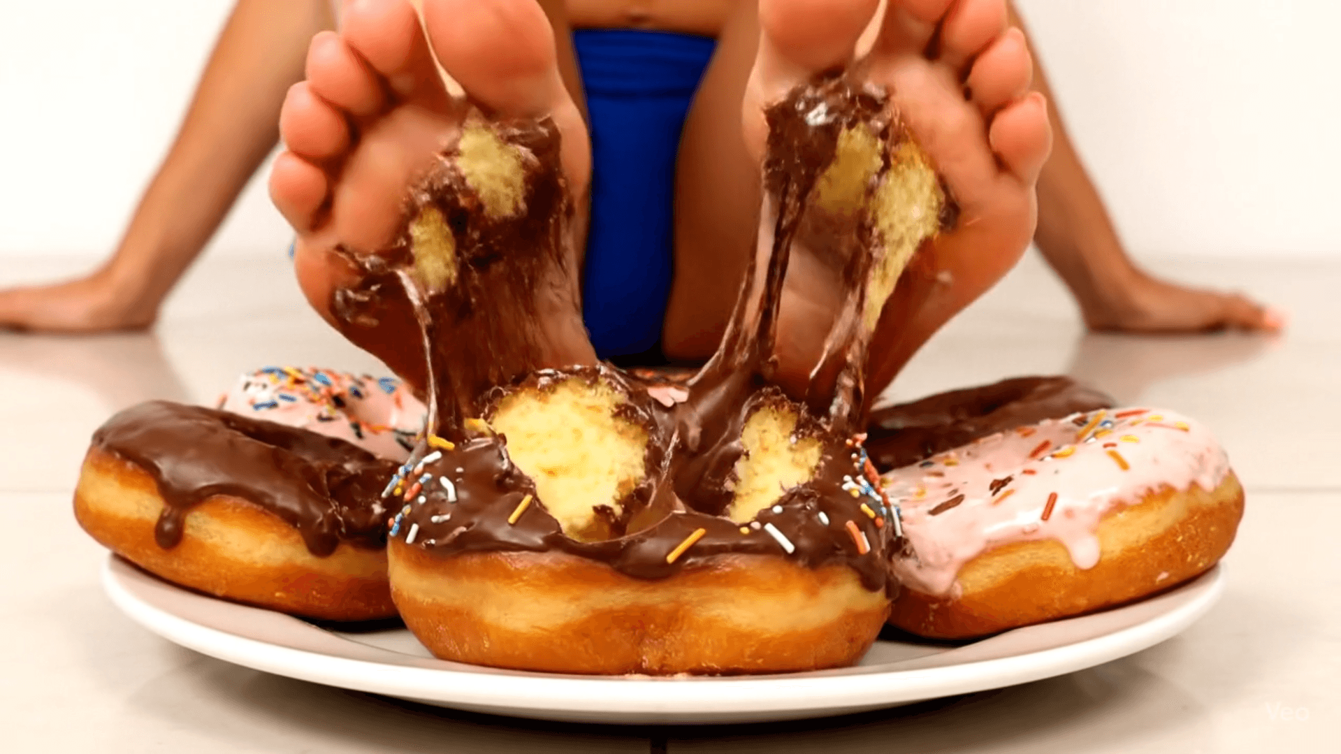 Donuts thumbnail foot on food